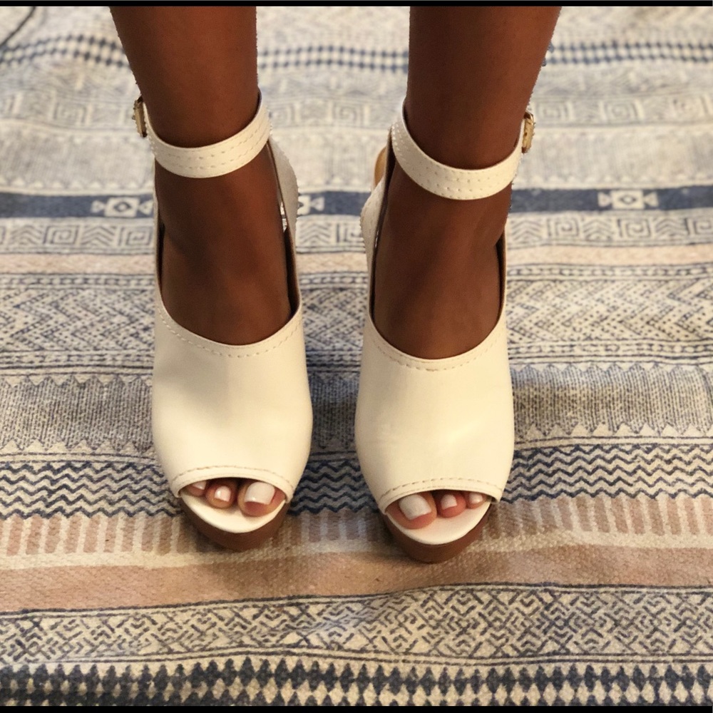 NWGOLDEN WHITE LE - platform heel